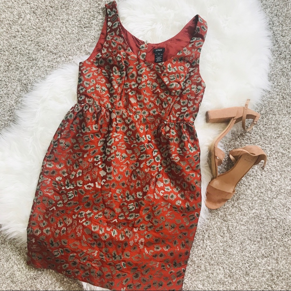 J Crew | Metallic Leopard Dress